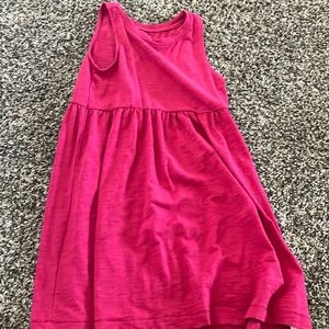 Very cute, dark, hot pink. sleeveless summer dress good in the house. For girls.